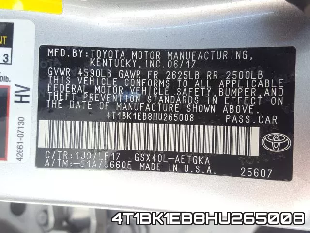 4T1BK1EB8HU265008 фото 2