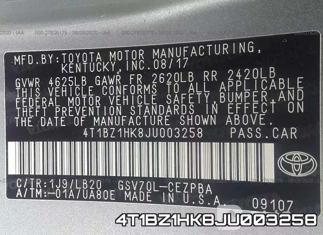 4T1BZ1HK8JU003258 фото 10
