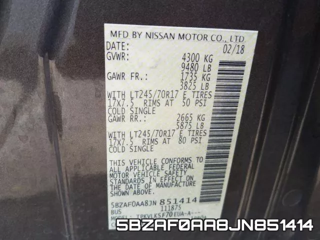 5BZAF0AA8JN851414 фото 2
