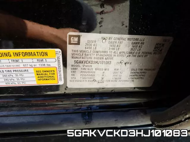 5GAKVCKD3HJ101083 фото 2