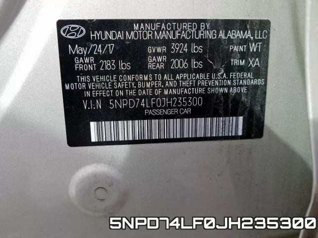 5NPD74LF0JH235300 фото 2