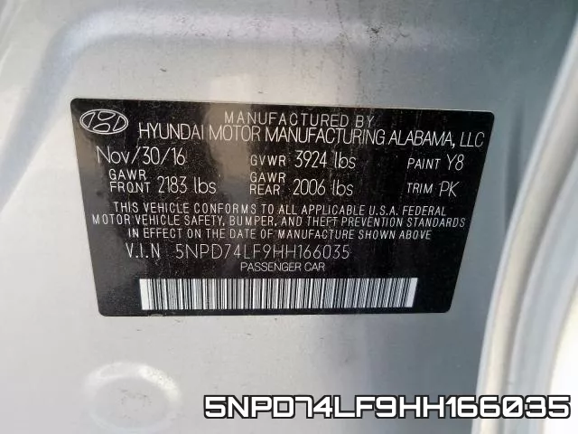 5NPD74LF9HH166035 фото 2