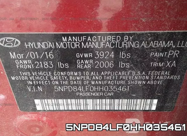 5NPD84LF0HH035461 фото 10
