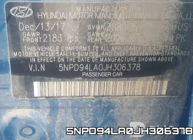 5NPD94LA0JH306378 фото 10