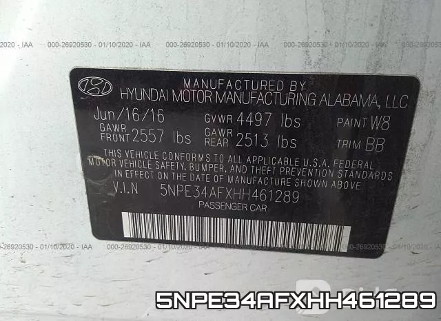 5NPE34AFXHH461289 фото 10