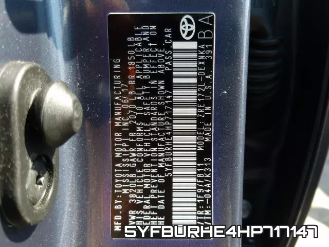 5YFBURHE4HP717147 фото 2