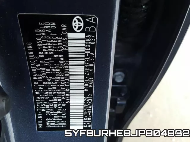5YFBURHE8JP804832 фото 2