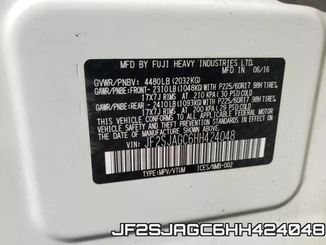 JF2SJAGC6HH424048 фото 2