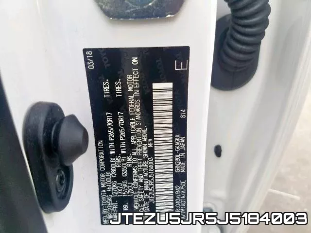 JTEZU5JR5J5184003 фото 2