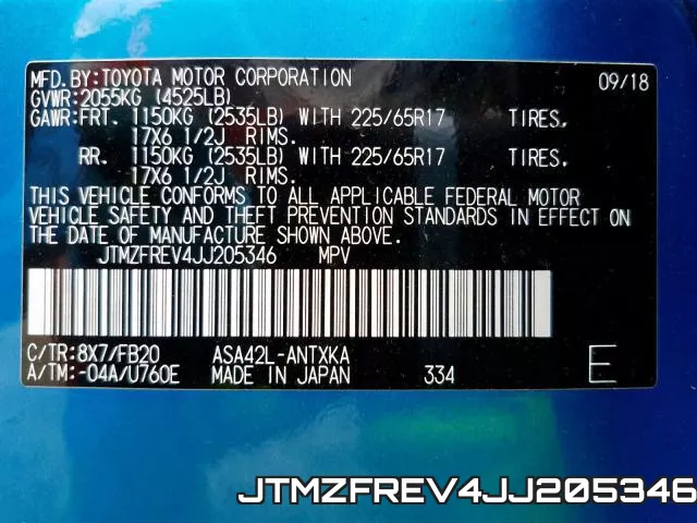 JTMZFREV4JJ205346 фото 2