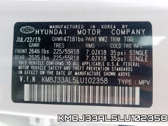 KM8J33AL5LU102358 фото 2
