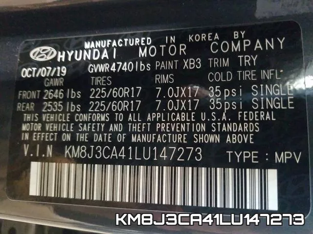 KM8J3CA41LU147273 фото 2