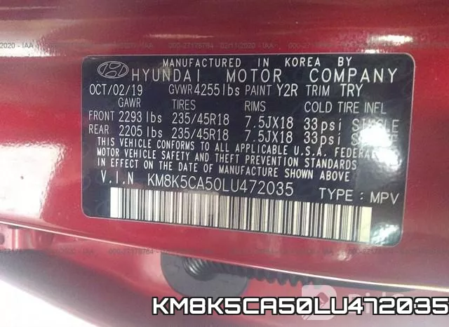 KM8K5CA50LU472035 фото 10