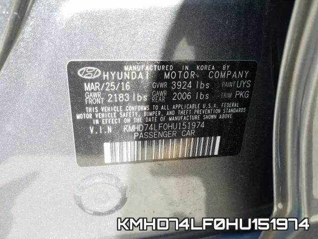 KMHD74LF0HU151974 фото 2