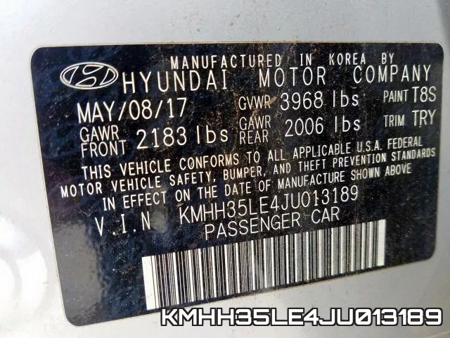KMHH35LE4JU013189 фото 2