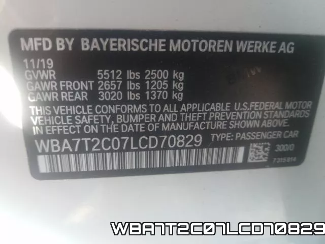 WBA7T2C07LCD70829 фото 2