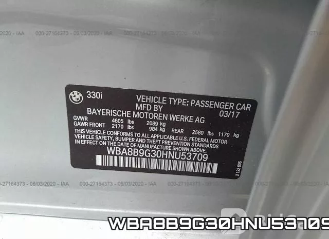 WBA8B9G30HNU53709 фото 10