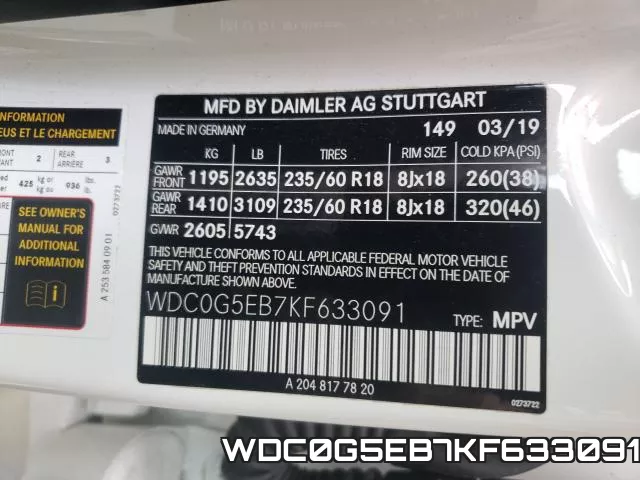 WDC0G5EB7KF633091 фото 2