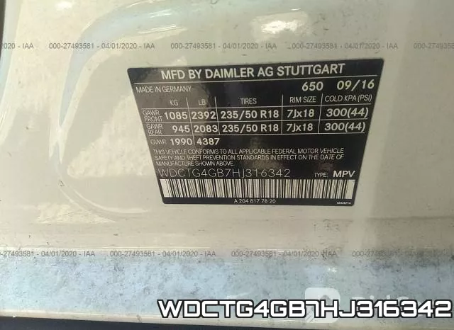 WDCTG4GB7HJ316342 фото 10