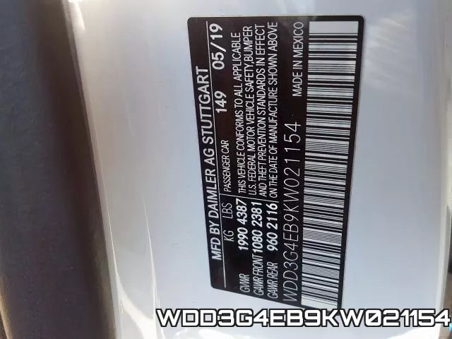 WDD3G4EB9KW021154 фото 2