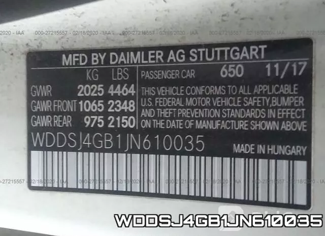 WDDSJ4GB1JN610035 фото 10