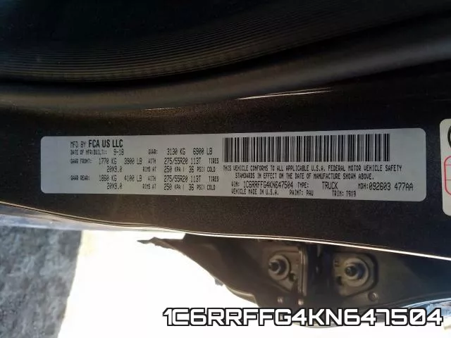 1C6RRFFG4KN647504 фото 2