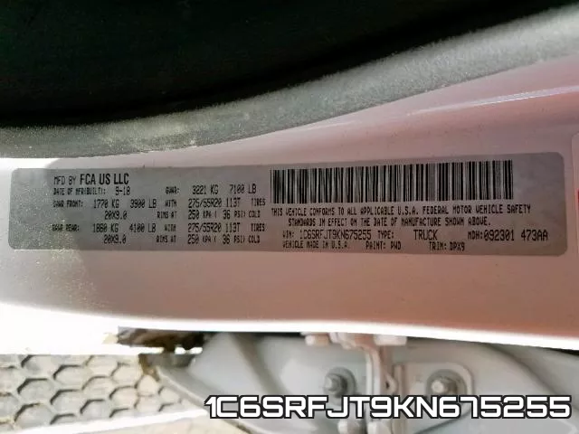 1C6SRFJT9KN675255 фото 2