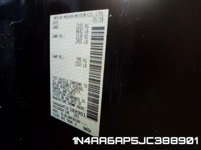 1N4AA6AP5JC388901 фото 2