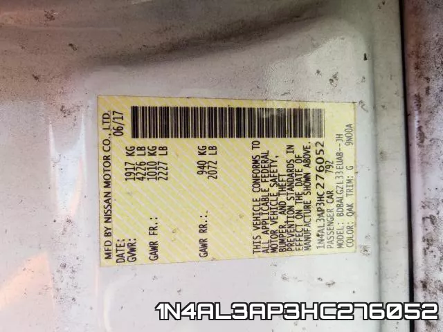 1N4AL3AP3HC276052 фото 2
