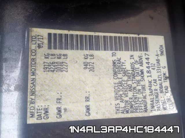 1N4AL3AP4HC184447 фото 2