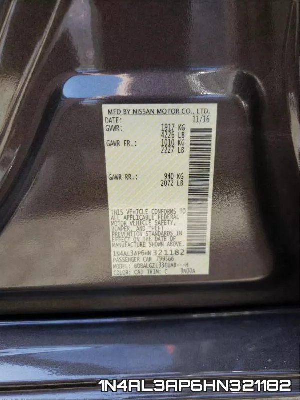 1N4AL3AP6HN321182 фото 2