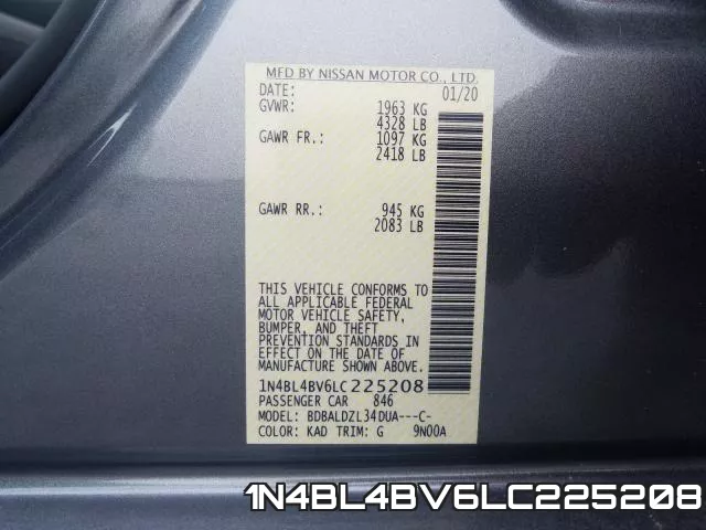 1N4BL4BV6LC225208 фото 2