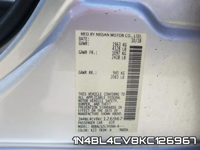 1N4BL4CV8KC126967 фото 2