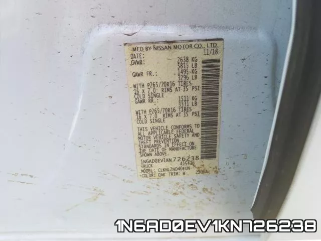 1N6AD0EV1KN726238 фото 2