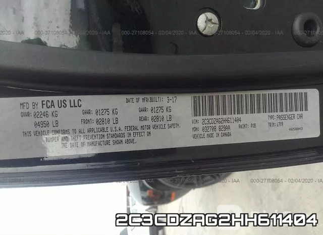 2C3CDZAG2HH611404 фото 10