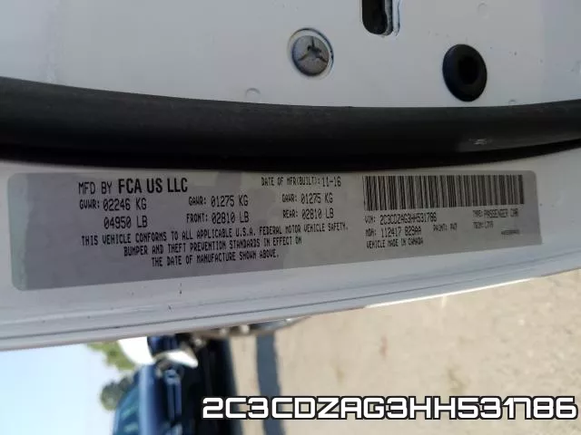 2C3CDZAG3HH531786 фото 2