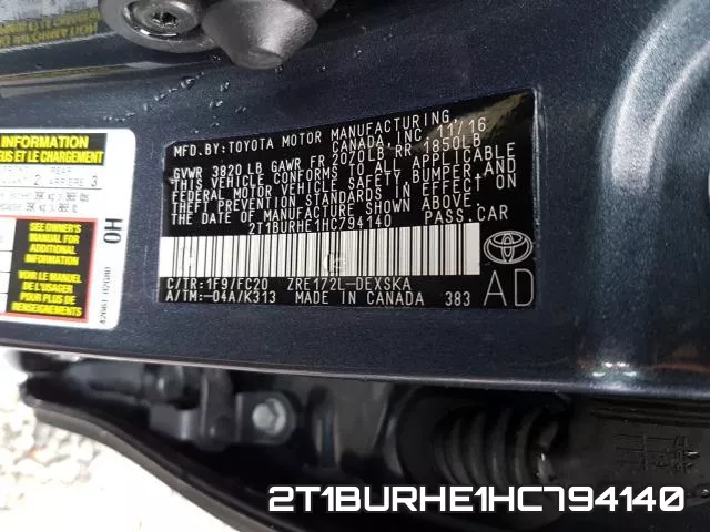 2T1BURHE1HC794140 фото 2