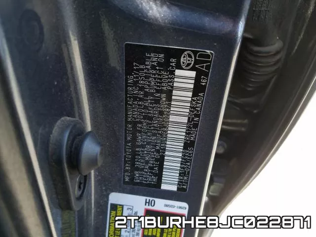 2T1BURHE8JC022871 фото 2