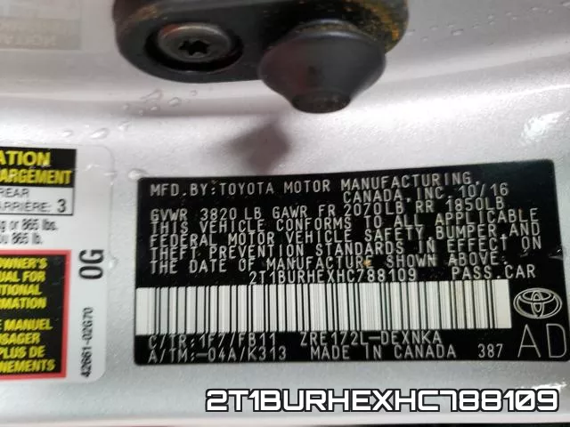 2T1BURHEXHC788109 фото 2