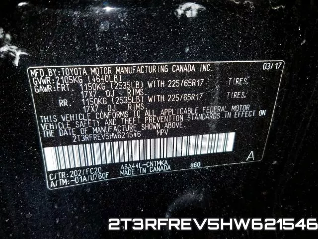 2T3RFREV5HW621546 фото 2