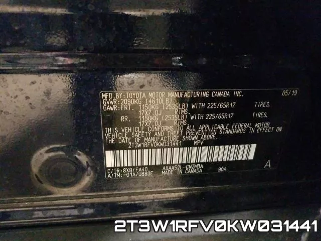 2T3W1RFV0KW031441 фото 2