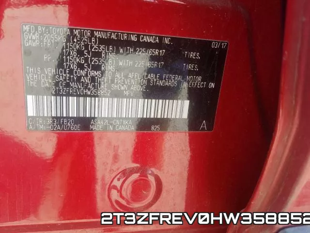 2T3ZFREV0HW358852 фото 2