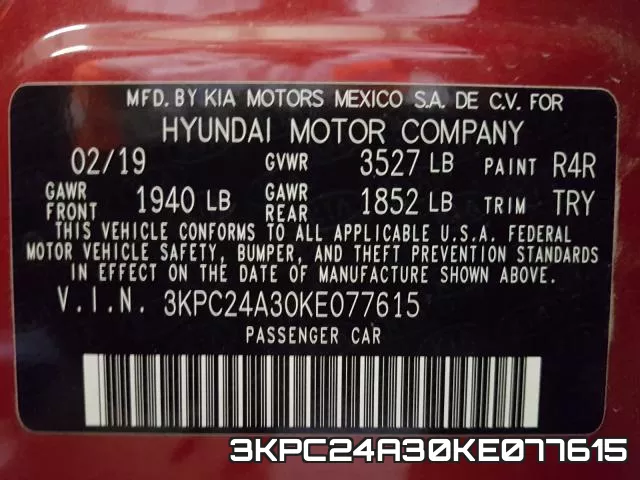 3KPC24A30KE077615 фото 2