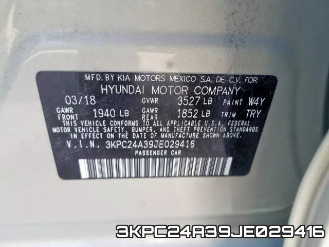 3KPC24A39JE029416 фото 2