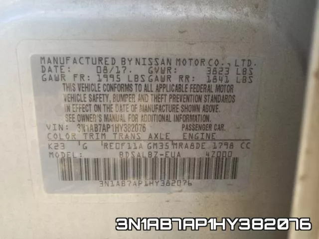 3N1AB7AP1HY382076 фото 2