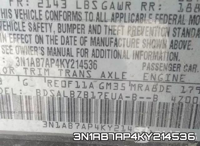 3N1AB7AP4KY214536 фото 10
