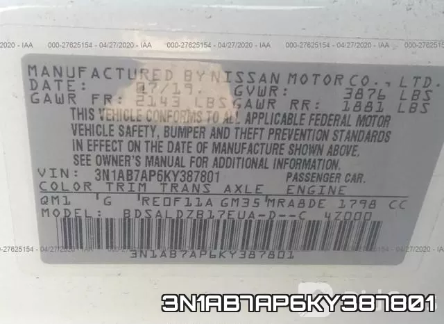 3N1AB7AP6KY387801 фото 10
