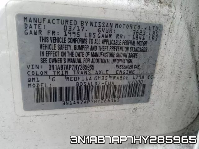 3N1AB7AP7HY285965 фото 2