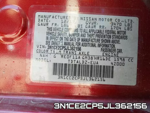 3N1CE2CP5JL362156 фото 2
