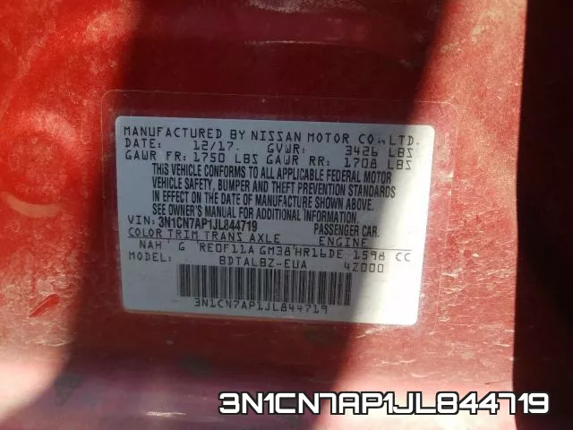 3N1CN7AP1JL844719 фото 2
